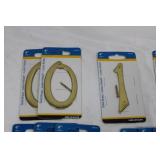 Hillman 4-Inch Solid Brass Numeral Set 0-9 (Lot of 22)