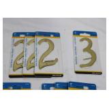 Hillman 4-Inch Solid Brass Numeral Set 0-9 (Lot of 22)