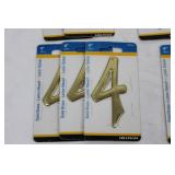 Hillman 4-Inch Solid Brass Numeral Set 0-9 (Lot of 22)