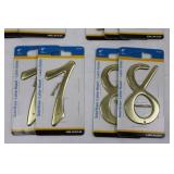 Hillman 4-Inch Solid Brass Numeral Set 0-9 (Lot of 22)