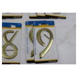 Hillman 4-Inch Solid Brass Numeral Set 0-9 (Lot of 22)