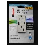 Lutron Fan Control & Dimmer - Legrand GFCI Outlet with USB Charging (Lot of 2)