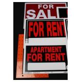 Assorted Safety Signage Lot - for Sale, for Rent, Keep Out, Caution Signs