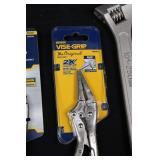 Irwin VISE-GRIP Pliers & Wrenches Lot (4-Pack) - Curved Jaw Pliers, 6-Inch Adjustable Wrench, 12-Inch