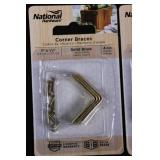 National Hardware Corner Braces Assortment - Brass Solid Brass - 1 In X 1/2 In, 2 In X 5/8 In, 3 In