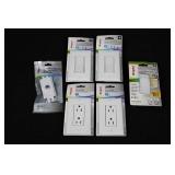Legrand Pass & Seymour White Dimmer, Paddle Switch & Outlet Kit (Lot of 7)