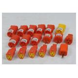 Assorted Industrial Power Connectors - Orange and Yellow Bulk