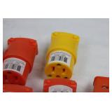 Assorted Industrial Power Connectors - Orange and Yellow Bulk