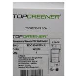 TopGreener TD05-W2P-UU Occupancy Sensor (2-Pack) & Lutron Centurion C-1000-WH Dimmer (2-Pack)