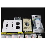 Legrand Radiant Paddle Switches (Lot of 8) with White Duplex Receptacles & Feit LED Bulbs