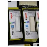 Legrand Radiant Paddle Switches (Lot of 8) with White Duplex Receptacles & Feit LED Bulbs