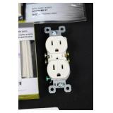 Legrand Radiant Paddle Switches (Lot of 8) with White Duplex Receptacles & Feit LED Bulbs