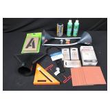 Hy-Ko Stencils 6 Inch Pack, Slime Tire Sealant Twin Bottles & Rust-Oleum Concrete Etch