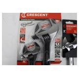 Crescent Adjustable Wrenches (6, 8, 10 in) - Original Jaw, Extra Wide, Knurl - Lifetime Warranty