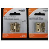National Hardware Removable & Non-Removable Pin Hinges - Brass Finish - 1-Inch & 2-Inch (set of 14)