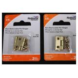 National Hardware Door Hinges - Narrow Non-Removable Pin 3 Inch - Assorted Finishes
