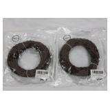 Dunia 25ft Fabric Cloth Cords - Mahogany Brown (Lot of 2)