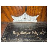 Waterbury Regulator No. 67 Oak Wall Clock w Pendulum Antique