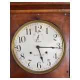 Antique Seth Thomas Wall Regulator Clock Wood Case w Key Pendulum