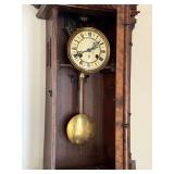 Antique Gustav Becker Style Wall Regulator Clock Wood Case Pendulum