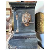 Antique Seth Thomas Mantel Clock Black Faux Marble Case 11in Tall