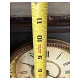 Antique Seth Thomas Mantel Clock Black Faux Marble Case 11in Tall