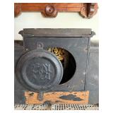 Antique Black Mantel Clock w Roman Dial Gong Strike Untested