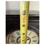 Antique Black Mantel Clock w Roman Dial Gong Strike Untested