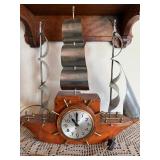 Sessions Yankee Clipper Ship Clock Vintage Electric Wood Mantel Clock