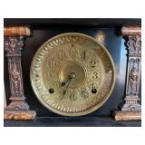Antique Seth Thomas Mantel Clock Black Faux Marble Case Untested
