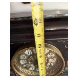 Antique ST American Mantel Clock Black Case Lion Handles 12in Tall