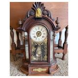 Antique Ansonia Mantel Shelf Clock Walnut Case Open Escapement