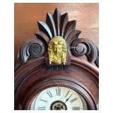 Antique Ansonia Mantel Shelf Clock Walnut Case Open Escapement