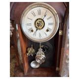 Antique Ansonia Mantel Shelf Clock Walnut Case Open Escapement