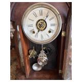Antique Ansonia Mantel Shelf Clock Walnut Case Open Escapement