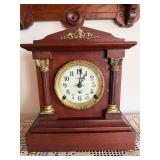 Seth Thomas Mantel Clock Wooden Case Bell Strike Pendulum 11.5in