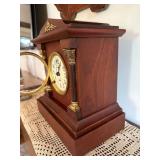 Seth Thomas Mantel Clock Wooden Case Bell Strike Pendulum 11.5in