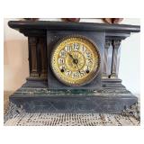Antique Seth Thomas Mantel Clock Black Case Gilt Dial As Found