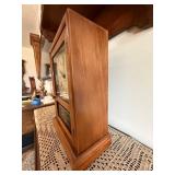 Seth Thomas Wooden Mantel Clock Key Wind Pendulum Floral Dial