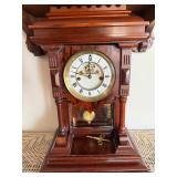 Antique E.N. Welch Shelf Mantel Clock Open Escapement Key Wind