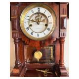 Antique E.N. Welch Shelf Mantel Clock Open Escapement Key Wind