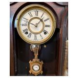 E.N. Welch Victorian Walnut Gingerbread Mantel Clock 23in As-Is