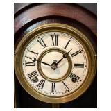 E.N. Welch Victorian Walnut Gingerbread Mantel Clock 23in As-Is