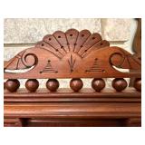 Antique Victorian Gingerbread Mantel Clock Wood Case w Pendulum