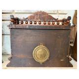 Antique Victorian Gingerbread Mantel Clock Wood Case w Pendulum