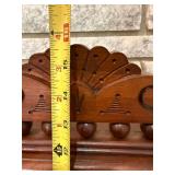 Antique Victorian Gingerbread Mantel Clock Wood Case w Pendulum