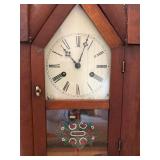 Vintage Gothic Chapel Form Wooden Mantel Clock Pendulum Untested