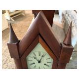 Vintage Gothic Chapel Form Wooden Mantel Clock Pendulum Untested