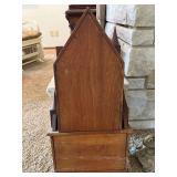 Vintage Gothic Chapel Form Wooden Mantel Clock Pendulum Untested