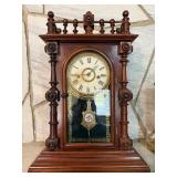 Welch Spring & Co Gerster V.P. 8 Day Antique Mantel Clock